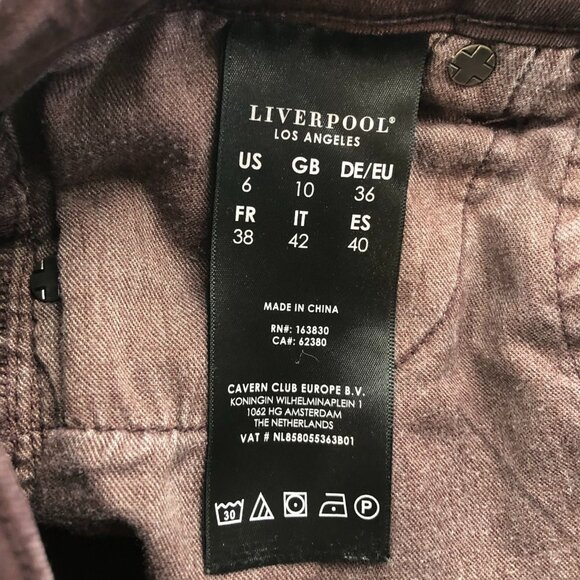 Liverpool Women Jeans Size 6/28 Slim Fit High Rise Ankle Skinny Leg Brown Casual - Picture 10 of 16